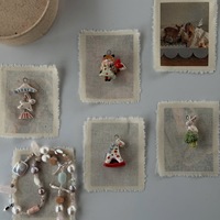 Pendentif artisanal Saint-Valentin en forme de cheval à bascule, champignon, renard, voiture, lapin, cygne, coq, non toxique, élégant, en matériau durable