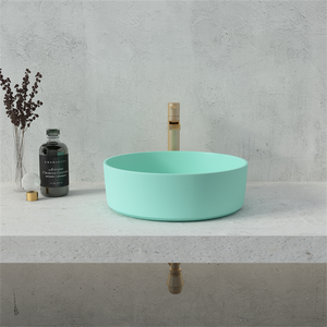 <span class=keywords><strong>Lavabo</strong></span> redondo de cemento gris claro de estilo Industrial, encimera de baño, lavabos de hormigón - Product Image 4