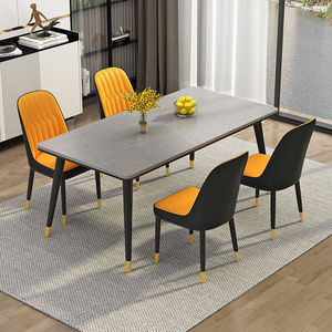 סט שולחן אוכל מאבן מינימליסטי ריהוט מודרני ריהוט לבית עיצוב מינימליסטי חוסך מקום יציב ועמיד - Product Image 4