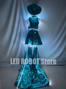 Sombrero LED de Estilo Robot para <span class=keywords><strong>Mujer</strong></span>, con Cambio de Color, para Actuaciones en Escenarios, Discotecas, Fiestas Rave, Salones de Baile y Festivales - Product Image 3