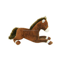 Animal en peluche créatif cheval d'équitation jouets mascotte avec Bandana LOGO personnalisé impression marron en peluche cheval jouets