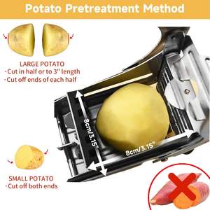 Coupe-frites et trancheuse à pommes de terre manuelle en acier inoxydable 304, écologique, antiadhésive et compatible lave-vaisselle - Product Image 4