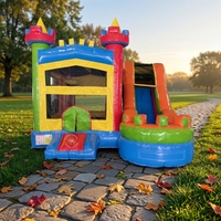 Château gonflable arc-en-ciel avec toboggan, structure de saut gonflable de qualité commerciale en PVC