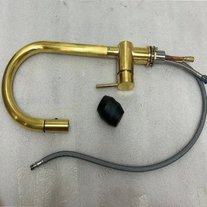 Moderne Küchenarmatur aus unlackiertem Messing mit Antik-Finish und Elektrofunktion, 2-Loch-Installation - Product Image 6