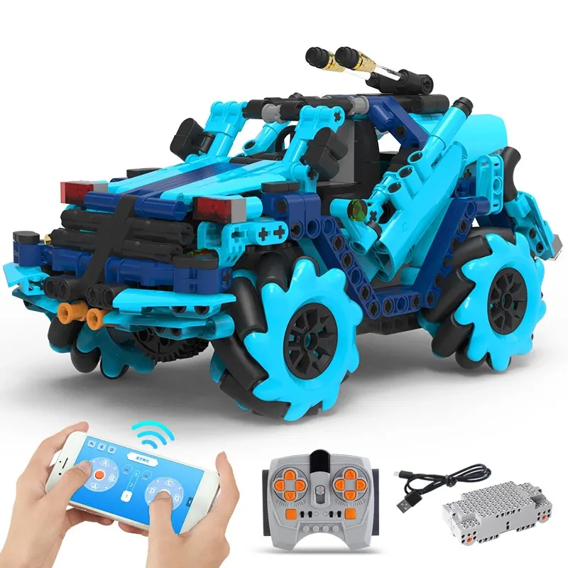 K96103 4WD городской внедорожник с электрическим приложением и дистанционным управлением, гоночный автомобиль, строительные блоки, технический Радиоуправляемый автомобиль, кирпичи, игрушки для мальчиков