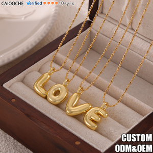 Collar con Colgante de Letra Inicial del Alfabeto de la A a la Z, de Acero Inoxidable PVD CAIOOCHE, Chapado en Oro, Antideslustre, Joyería de Moda, Regalo - Product Image 1