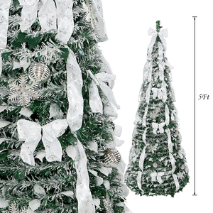 Factory Wholesale 5ft Pop-up Christmas <strong>Tree</strong> Foldable PVC Artificial <strong>Tree</strong> with Standing <strong>Base</strong> for Home Decorations - Product Image 2