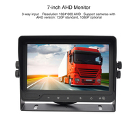 PJAUTO-Monitor digital IPS de 7 pulgadas con visión nocturna para coche, sistema de cámara de visión trasera inversa con entradas de vídeo de 3 vías