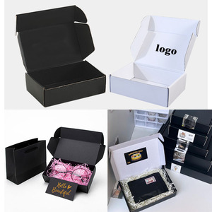 Boîte d'expédition pliable en carton ondulé haute et profonde, Kraft <span class=keywords><strong>blanc</strong></span>, tailles S-XL, avec logo personnalisé, écologique et recyclable, pour vêtements - Product Image 3