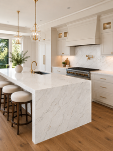 Cuarzo Artificial Vietnam Union Ivory Mist en Losas Grandes para Cubiertas de Cocina, Acabado Pulido, 20 mm de Grosor, Resistente al Agua, para Baños y Villas - Product Image 3