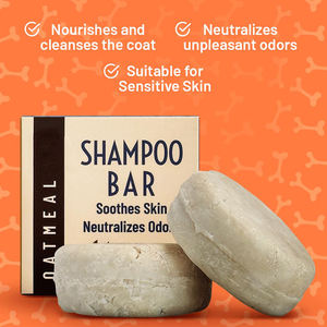Jabón de barra de champú sólido de avena natural orgánico para mascotas - Product Image 4