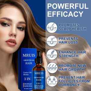 Aceite de ricino profundamente nutritivo para crecimiento rápido del cabello, aceite de ricino Natural orgánico para el cuidado de la barba, reparación de <span class=keywords><strong>pestañas</strong></span>, suero de aceite para el crecimiento del cabello para hombres y mujeres - Product Image 3