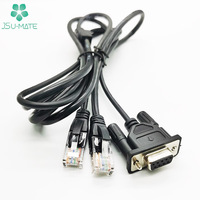 Personalizado RS232 DB9/15/25 macho hembra a 8P8C RJ45 Y Splitter Cable DB9 Cable RS232 9 Pin Cable