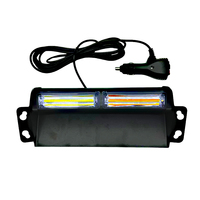 Luz de Advertencia LED Roja y Azul de 12V para Parabrisas, Luz Estroboscópica de Emergencia de Doble Cabezal con Soporte de Ventosa