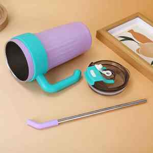 American-style Handle Stainless Steel Vacuum Insulated Large Capacity Leak-Proof Eco-Friendly Convenient Straw <b>Cup</b> - Product Image 3
