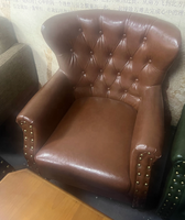 Canapé de bar à whisky vintage léger et luxueux Chaise de café américain Salle à cigares Combinaison siège unique Tiger