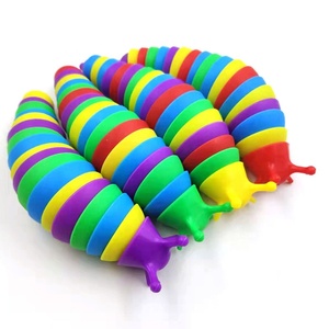 Giocattoli Pop Fidget arcobaleno lumaca articolato con le dita che gira per alleviare lo Stress lumaca giocattoli sensoriali Fidget Slug - Product Image 3