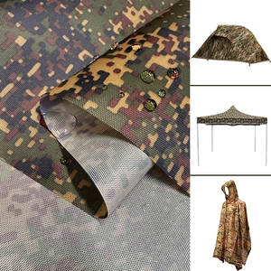 Nhà máy trong kho in kỹ thuật số 210D Oxford không thấm nước với lớp phủ PU cho lều ngoài trời 90gsm Poly ngụy trang cắm trại Oxford - Product Image 1