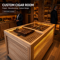 Meubles sur mesure pour salle à cigares, Humidor encastrable, Armoire humidor à cigares, Système de présentation en cèdre espagnol, Projet commercial pour hôtels et clubs