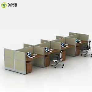 Table de séparation de bureau avec 8 places, au Design professionnel moderne, avec volants modulaires, pour Center d'appels