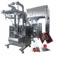 Emballage de sac triangulaire en acier inoxydable Machine d'emballage automatique de thé granulaire de thé aux fruits avec étiquette d'étiquetage Machine de sac extérieur
