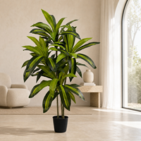 Plante artificielle Dracaena de 120 cm, multi-tiges, feuilles imitation feuille de palmier, pour hôtel, hall, café, bureau, réception, décoration intérieure