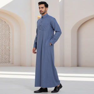 ثوب إسلامي عالي الجودة للرجال، زي سعودي إسلامي، جبة دبي، ثوب عربي سعودي مغربي مع أكمام - Product Image 5