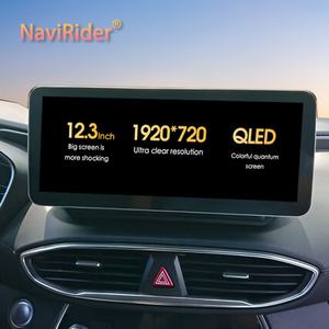 Écran multimédia vidéo QLED Android 13 1920*720 pour Hyundai Santa Fe 4 2017-2022 GPS CarPlay Autoradio 128 Go - Product Image 1