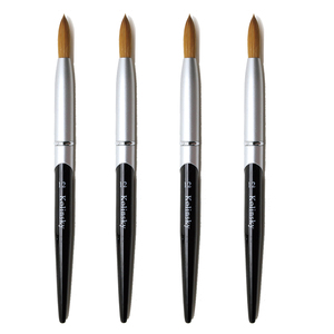 Pinceau à ongles en acrylique 100% Kolinsky avec manche en métal noir, tailles personnalisées OEM pour extension d'ongles professionnelle - Product Image 2