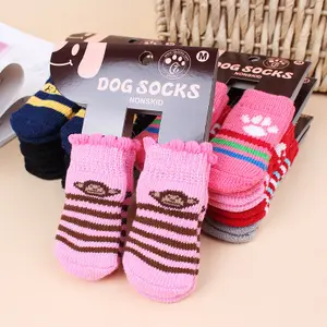 Wholesale New Design Anti-slip Waterproof Custom Warm Cute Dog Pet Socks