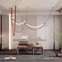 JYLIGHTING Suspension LED de Luxe Minimaliste Designer pour Villa, Loft, Salon, Centre Commercial, avec tubes et bande lumineuse