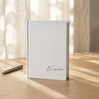 Carnet de notes professionnel personnalisé avec couverture en tissu imprimé, logo couleur, planification quotidienne et hebdomadaire