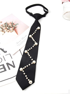 <span class=keywords><strong>Cravate</strong></span> ajustable pour femme, 47 styles, fausse perle et <span class=keywords><strong>strass</strong></span>, nœud élégant et tendance pour les occasions décontractées et les soirées professionnelles - Product Image 4