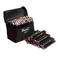 Ensemble de marqueurs d'art couleur à double pointe de haute qualité pour la peinture à croquis et la bande dessinée est livré avec un sac de transport