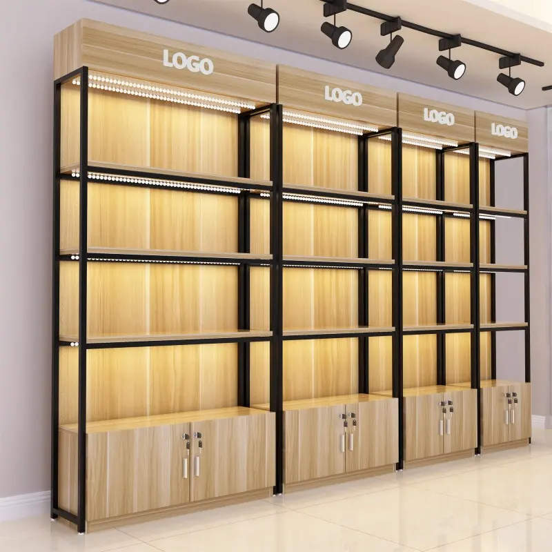 Gaogle supermercato scaffalature in legno espositore per negozi di generi alimentari cosmetici display minimarket scaffali per negozi al dettaglio