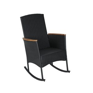 [BeNK] Modern PE Rattan <b>Rocking</b> <b>Chair</b> with Powder-coated Steel Frame frame for <b>Outdoor</b> use, Balcony, Villa, Hotel - Product Image 1