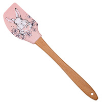 Spatule en silicone de qualité alimentaire résistante à la chaleur, grattoir à manche en bois, ustensile de cuisine, outils pour gâteaux