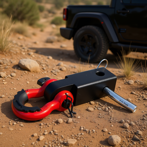 Anneau en D de récupération pour attelage de remorque 2 pouces, capacité 44100 lb, pour montage sur camion et Jeep - Product Image 2