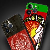 Étui de téléphone de luxe avec drapeau afghan pour iPhone 16 13 15 14 12 11 Pro MAX XR SE XS 7 8 Plus iPhone 15 14 Coque noire