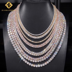 Zuanfa Large Inventories <b>Tennis</b> Chain 925 Sterling <b>Silver</b> 18K Gold Plated Moissanite Diamond <b>Tennis</b> Chain Bracelet Fine Jewelry - Product Image 1