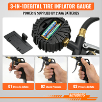 Manomètre numérique de pression des pneus avec gonfleur 250 PSI, embout de gonflage rapide pour voitures, motos, vélos