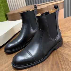 Stivaletti Chelsea Ortopedici Vintage da <span class=keywords><strong>Uomo</strong></span>, Comodi, Neri, Invernali, con Punta Affusolata, in Pelle Scamosciata PU, Suola Piatta, Leggeri - Product Image 3