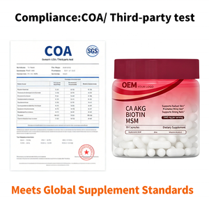 อาหารเสริมผม ผิวหนัง และเล็บ แคลเซียม AKG MSM แบบแคปซูล สำหรับผู้ขาย Amazon FBA ที่ต้องตามข้อกำหนด พร้อมใบรับรอง COA และการทดสอบโดยบุคคลที่สาม - Product Image 5