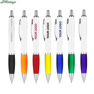 Üretici özel Logo baskılı plastik tükenmez kalem 1.0mm özel Logo ile spor vücut tipi promosyon reklam kalem - Product Image 1