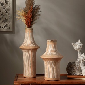 Handcrafted Eco Mix Tall Decorative Flower <b>Vase</b> 7X7X17 Inch Sustainable Stylish Accent Piece - Product Image 5