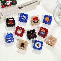 Pince à cheveux transfrontalière créative avec motifs en cristal, mini-ornement de Noël, mignonne pince à franges pour femme avec Père Noël, flocon de neige et renne