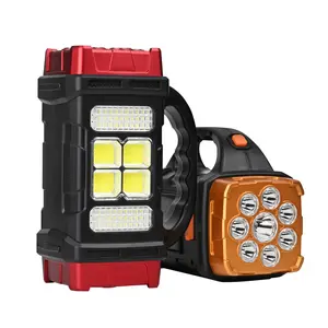 Wholesale Handheld Flashlight Super Bright Solar Powered Rechargeable LED Searchlight for Outdoor Camping Working Emergency
