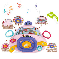 Volant de direction multifonctionnel éducatif pour enfants avec musique et lumières, fonctionne avec piles AA, unisexe, pour les 6-14 ans, ensemble de conduite en plastique