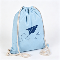 Sac à cordon en toile de haute qualité, personnalisé, écologique, à motif de dessin animé, résistant à l'usure, réutilisable, pour cadeaux de fête et vente au détail
