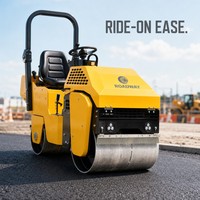 Compacteur routier vibrant tandem autoporté ROADWAY 790 kg 20 kN 70 Hz 700 mm à tambour unique pour la réparation et la réparation des asphalts